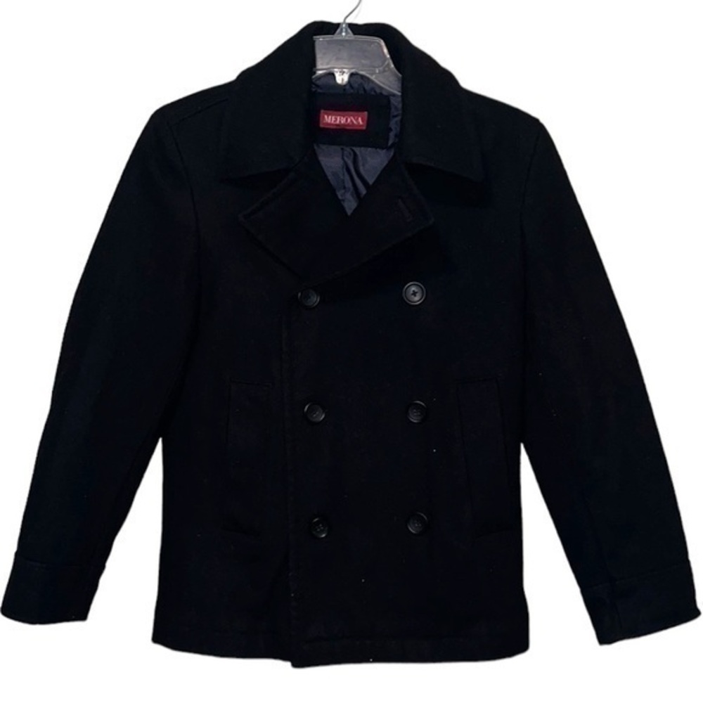 Merona Pea Coat Color is Black Womens Size Medium